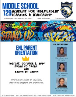 ENL parent workshop flyer